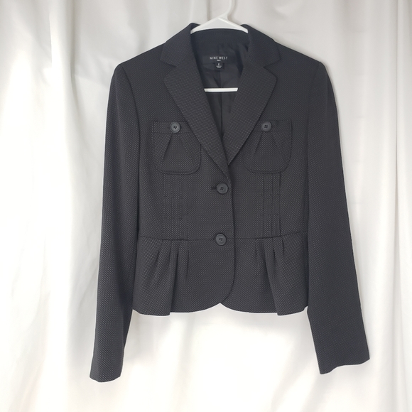 Nine West Black & Gray Form Fitting Blazer - Picture 6 of 14